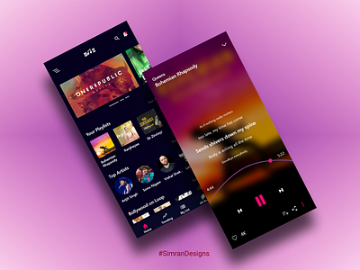 Booz music player ( mobile view) anroid color palette design icon logo mobile mobile app music music app music art typogaphy typography ui uidesign