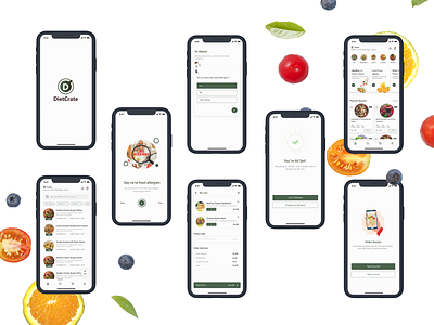 DietCrate- Food App branding case food design typography ui user research ux