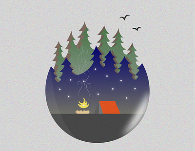 Camping Night design icon illustration logo