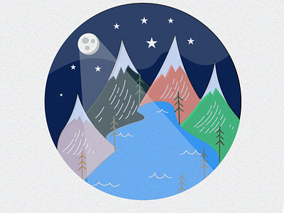 A Night Between the Mountains design illustration vector