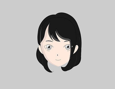 Anime Character design flat illustration vector