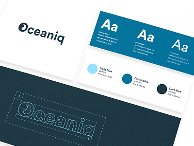 Oceaniq Visual Identity blue branding branding design clean water colors design digital agency gray illustration logo logo construction ocean typography visual identity