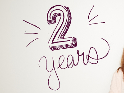 Two years 2 celebrate chalk lettering hand lettering lettering purple two type