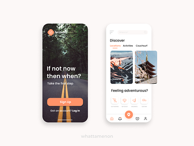 UI for fernweh - A travel app figma illustrator india minimal mobile mobile ui responsive sign up trending uidesign