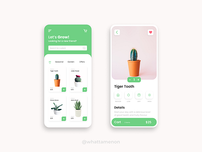 Plant store UI app design eco ecommerce green minimal mobile mobile ui responsive uidesign ux