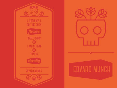 edvard munch coffin edvard flowers illustration munch skull typography