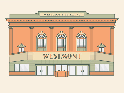 Westmont Theatre architecture building illustration nj theatre westmont