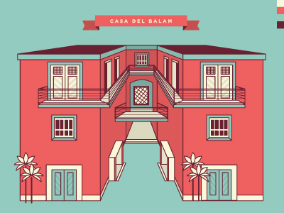 Casa Del Balam architecture balam casa del hotel illustration mexico