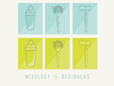 Mixology for Beginners icons illustration mixology tools