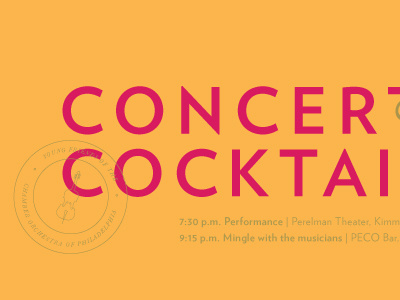 Concert & Cocktails badge cocktails concert logo orchestra stamp