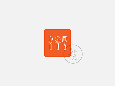 Ya Gotta Try This branding food foodie illustration logo type utensil