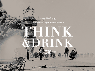 Think & Drink anchor branding drink illustration logo nautical navy photo ship wreck thinkdrink