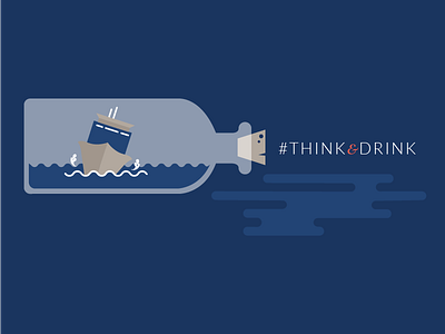 Think & Drink anchor branding drink illustration logo nautical navy ship wreck thinkdrink