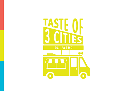 Taste of 3 Cities branding bright festival food food truck foodie icon identity logo philly