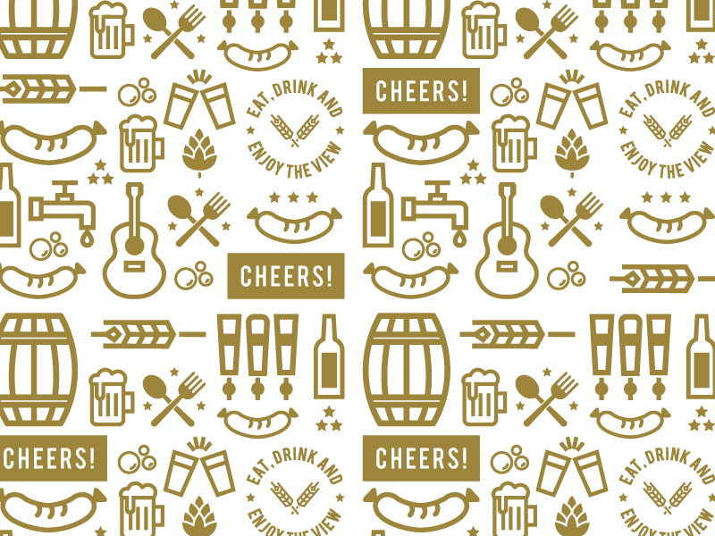 Cheers! illustration patter icon beer garden beer philly design philly identity design branding brand