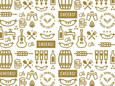Cheers! beer beer garden brand branding design icon identity illustration patter philly philly design