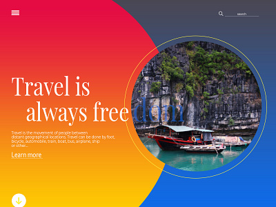 Travel blog lending design