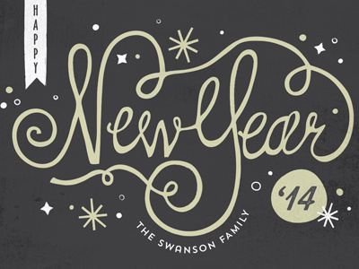 Midnight hand lettering new year new years card typography vector