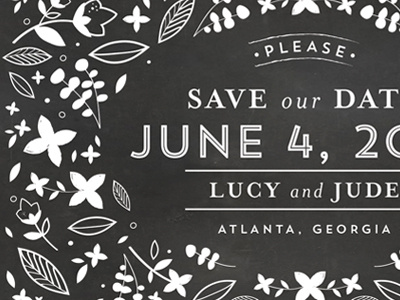 double love chalkboard florals illustration save the date texture typography vector wedding