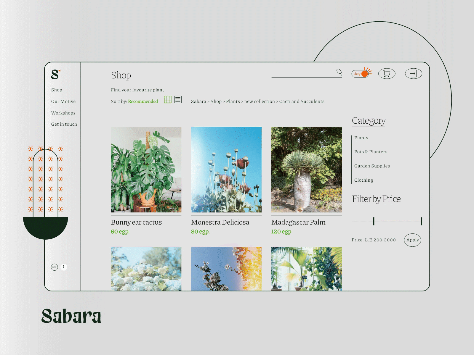 Sabara enviro-mentals *Shop page* branding product design ux design visual communication