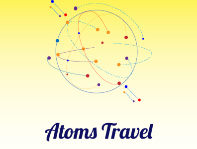 Atoms Travel illustration typography