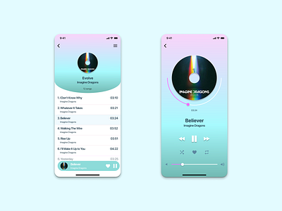 Music player for IPhone music app ui uidesign uiux