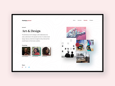 Art & Design Web Exploration web ui art landing podcast