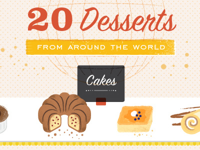 Desserts from Around the World - Infographic cakes desserts food illustration infographic sweets