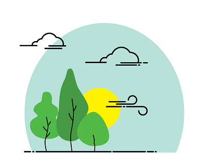 4 flat graphic illustration landscape