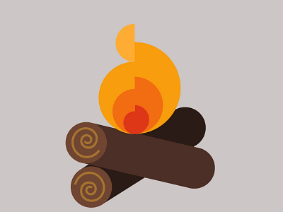 8 fire log minimalism flat graphics illustration minimalistic