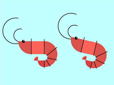 Shrimp flat illustration prawn seafood shrimp