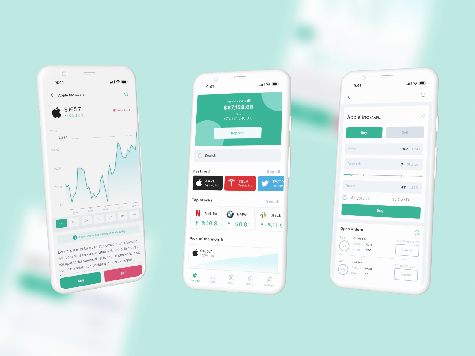 Stock trading app by David Ishaya on Dribbble