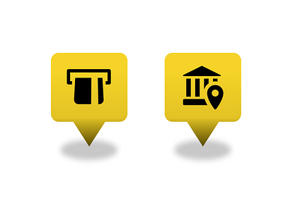 Raiffeisen / ATM & Offices map pin. bank app icon design ui design