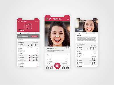 YoCutie / Dating app. app branding design icon icon design logo mobile ui ui ui design ux