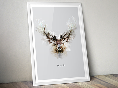 Rorschach Deer Poster antler deer poster