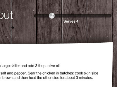 Serves Slider recipe slider web app wood