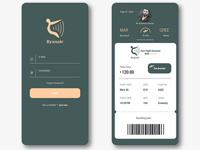 App for booking airline ticket UI / UX design