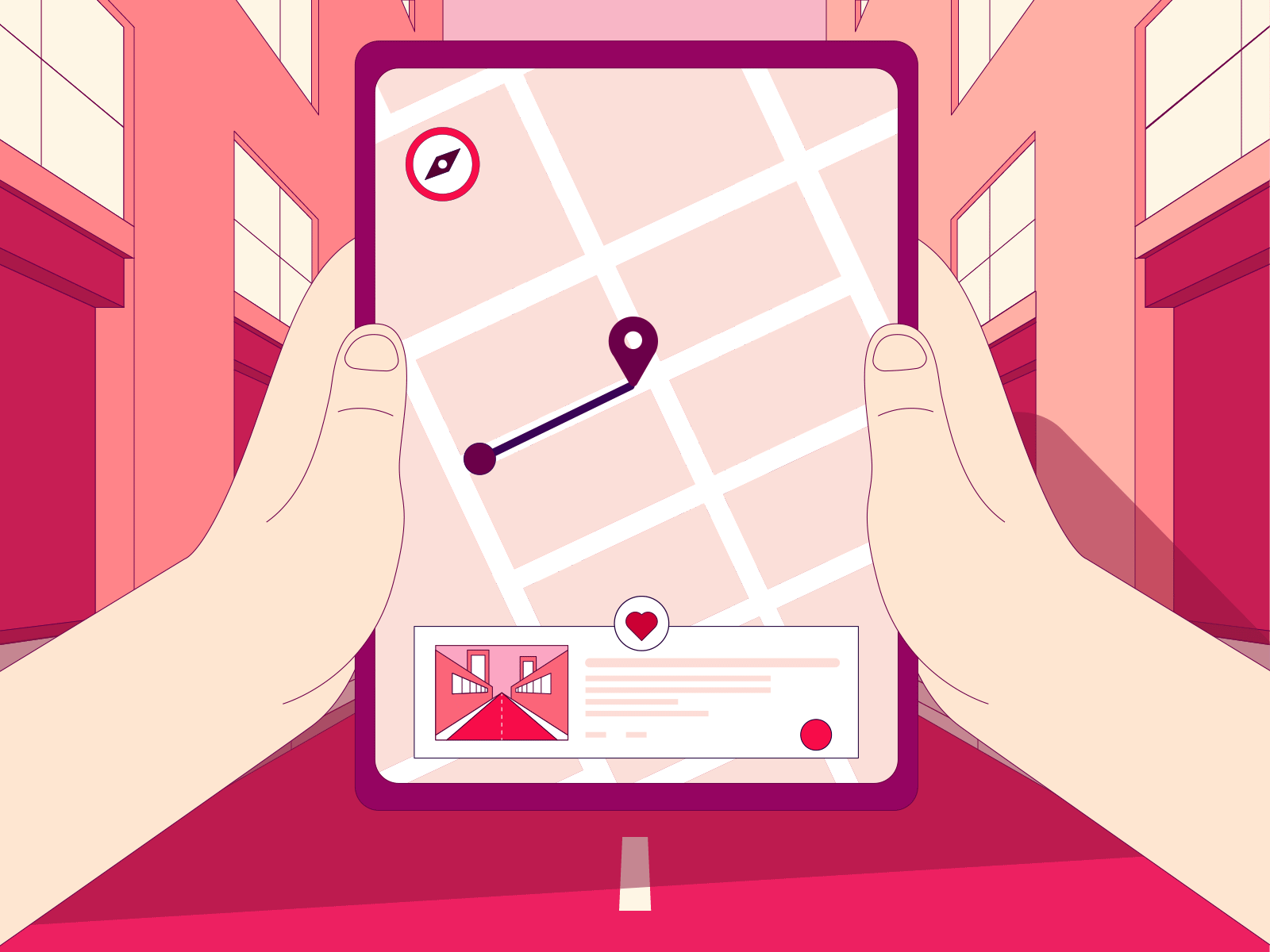 Don't get lost in town! 2d after effects animation buildings city design flat design gif gps illustration illustrator ipad map motiongraphics orientation perspective pov street stroke walking