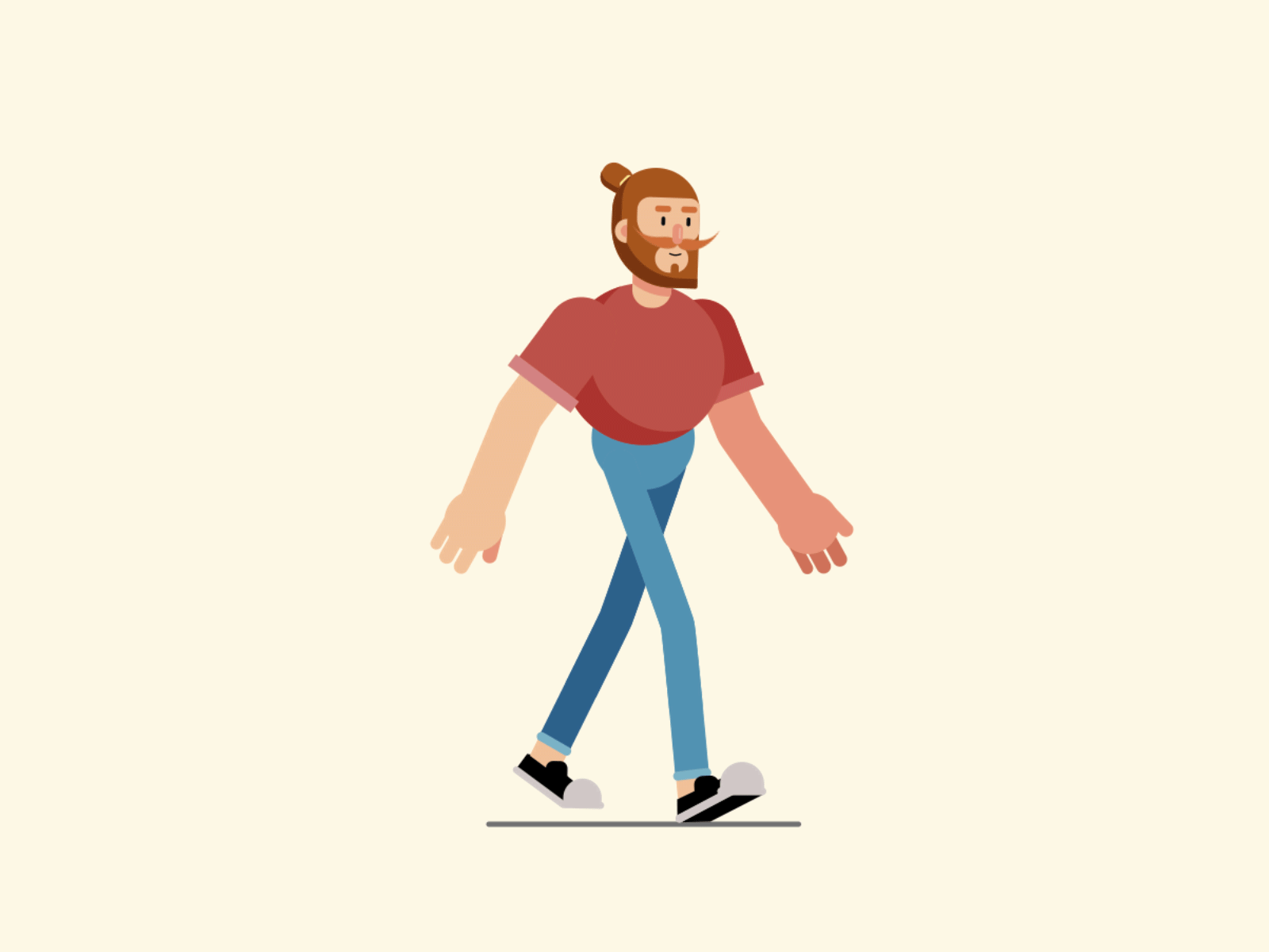 Hipster Walk Cycle 2d after effects animation flat design gif illustration illustrator motiongraphics walk walk cycle