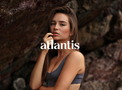 Atlantis Beachwear Branding beachwear bikini brand design branding clean ecommerce female hero image key art lifestyle logo modern simple simple logo swimwear typography