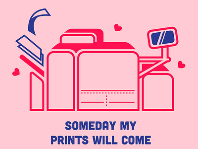 Printer Valentine adobe illustrator illustration printer printing valentine vector