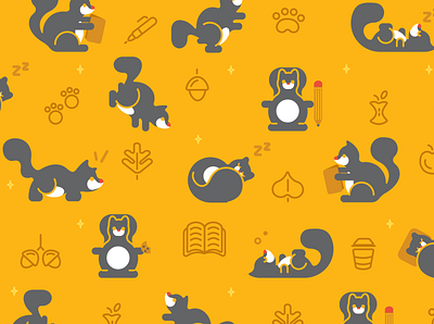 Squirrel Wallpaper academic adobe illustrator college college wallpaper gold illustration illustrator school squirrel vector vector art wallpaper