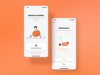 KOFFEE coffee service onboarding  design concept