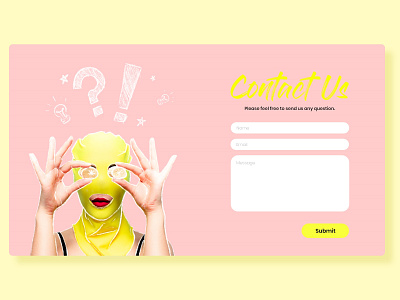 Contact us branding challange colorful conctact us contact daily ui dailyuichallenge design doodle doodle art draw illustration page design pink procreate submit typography ui web yellow