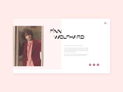 User profile 006 challange daily ui daily ui 006 daily ui challenge dailyui006 dailyuichallenge design finn wolfhard minimal page design pastel season stranger things strangerthings typography ui user user profile web