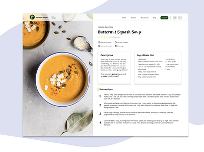 Recipe Landing Page design web