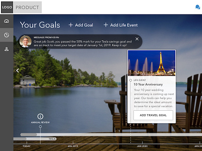 Financial Goals Concept dashboard finances product ui