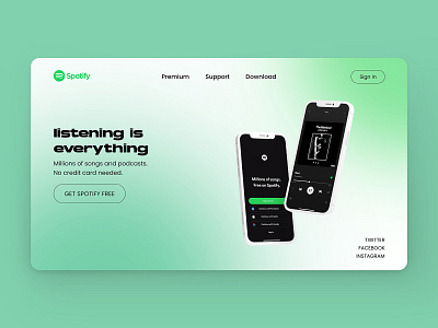 Spotify Website Redesign design green redesign spotify ui uidesign uiux webdesign website websitedesign