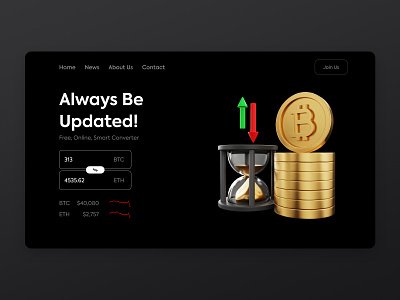 [ Currency Converter Web Design 💰 ] 3d bitcoin coin crypto cryptocurrency currency currencyconverter dark darktheme ethereum minimal ui uidesign uiinspiration uiux uiuxdesign web webdesign website websitedesign