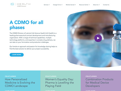 Lubrizol CDMO branding pharma pharmaceutical pharmaceutical website design website design wordpress wordpress design